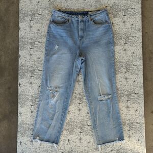 Blank NYC Distressed Light Blue, High Rise The Madison Crop Jeans